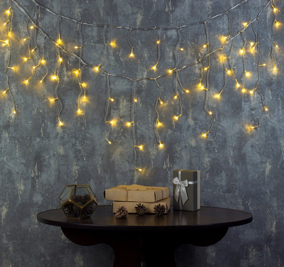 Электрогирлянда "бахрома" 48led 1,8м теплый белый Uniel