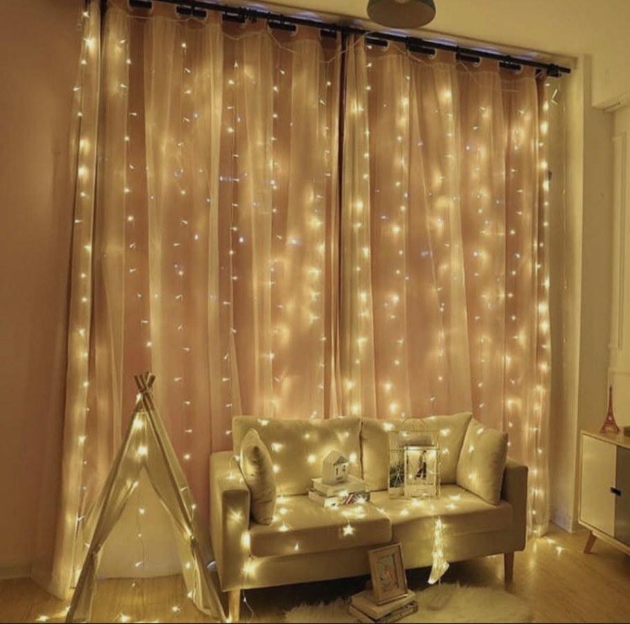 Гирлянда занавес 2х2 теплый белый
