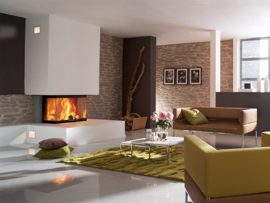 Камин в современном интерьере