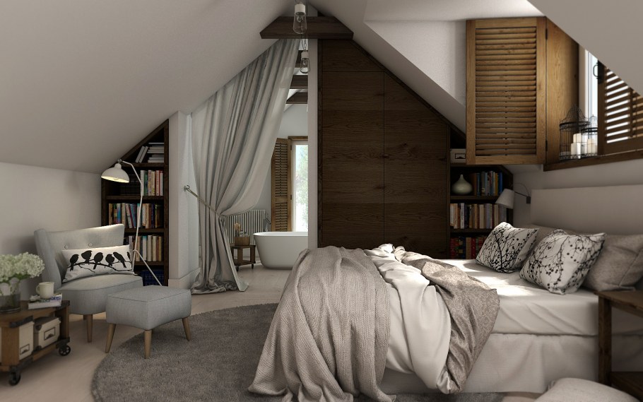 Спальня на мансарде