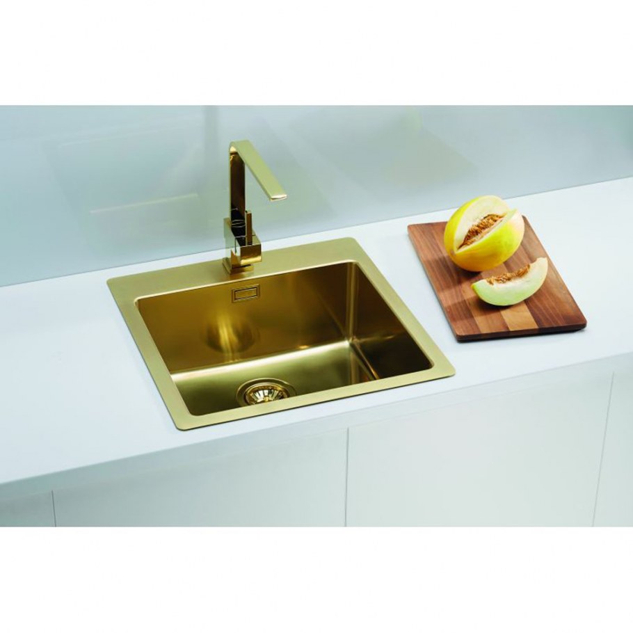 Врезная кухонная мойка restart lvq022 латунь