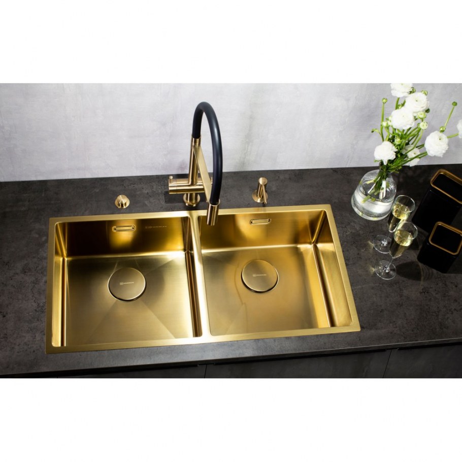 Мойка кухонная Reginox Miami 50x40 Gun Metal 3,5" PVD(r30721)