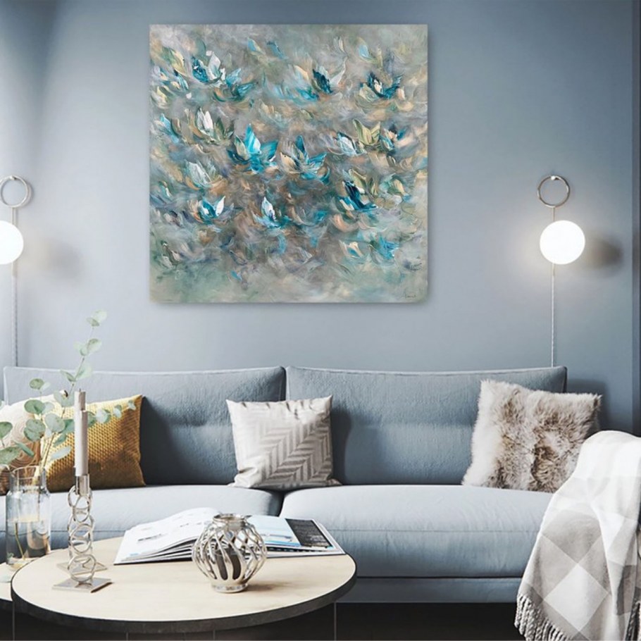 Серо голубой интерьер