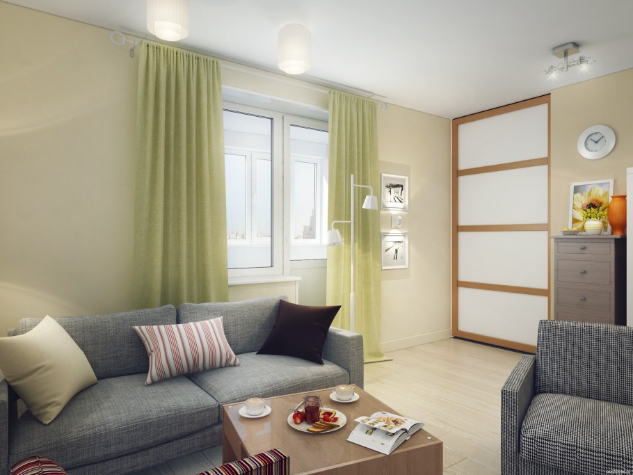 Гостиная-спальня 15м2 икея