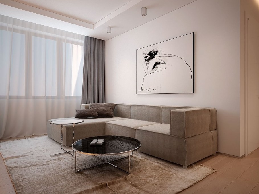 Гостиная с угловым диваном