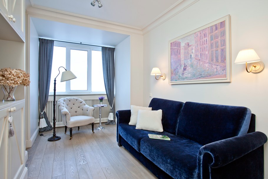 Гостиная Объединенная с балконом