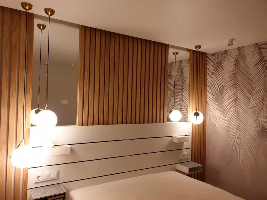 Деревянные брусья в интерьере