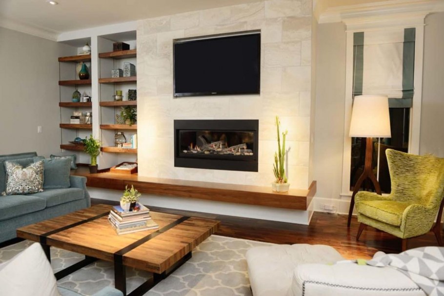 ТВ зона с камином