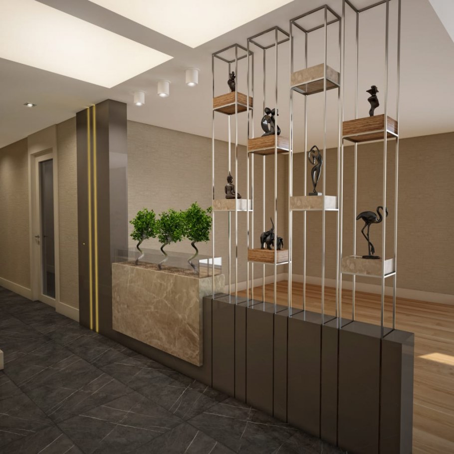 Перегородки в коридоре для зонирования