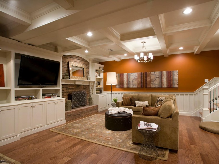 Гостиная для подвала интерьер