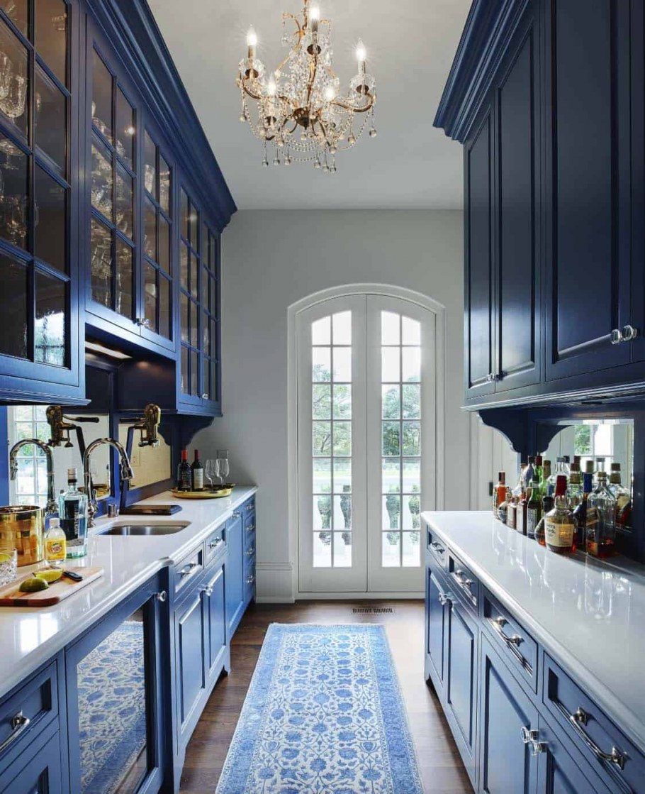 Кухня в стиле Прованс синяя синяя