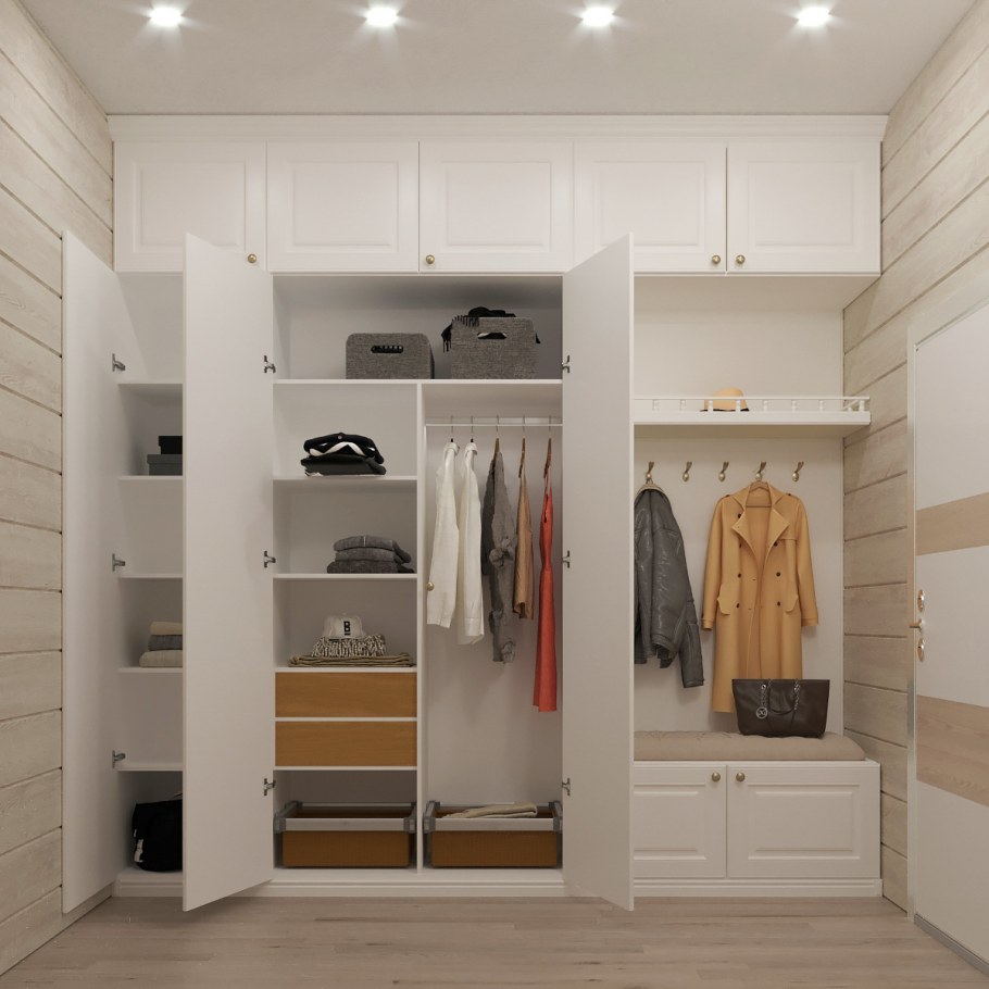 Прихожая с перегородкой в современном стиле