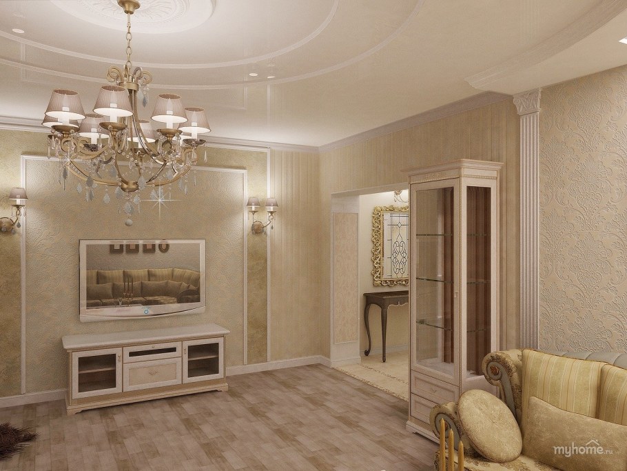 Интерьер зала в стиле классика