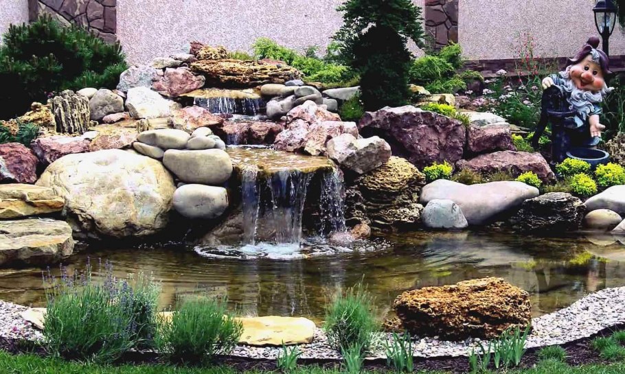 Альпийская горка с прудиком и водопадом Каскад