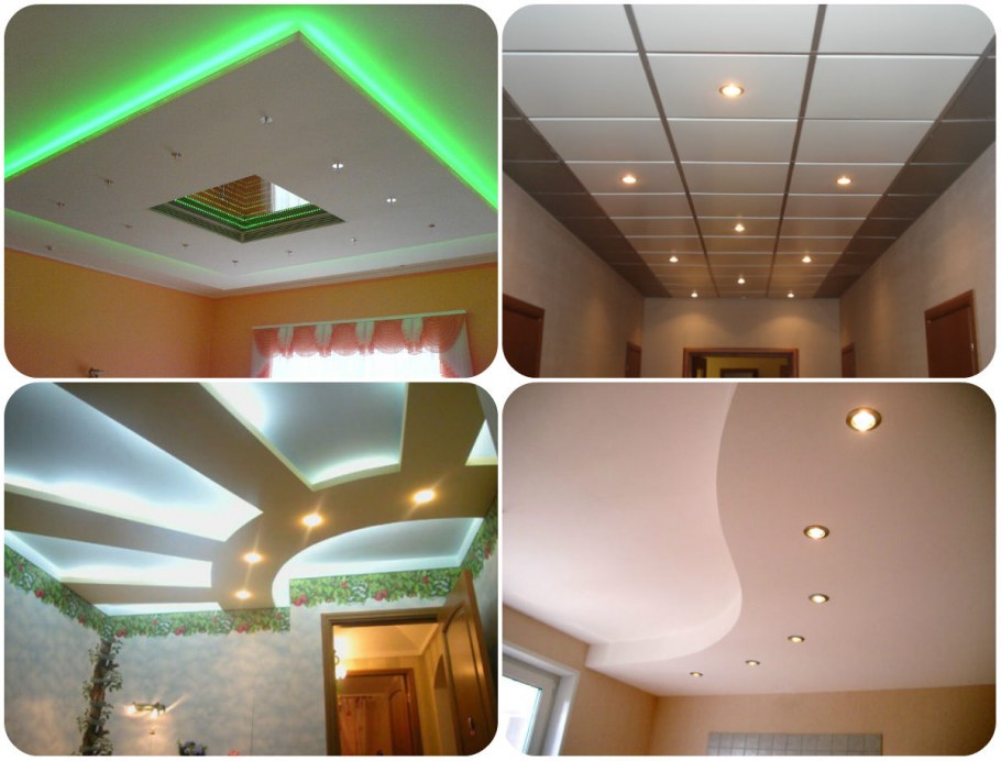 Формы подвесных потолков из гипсокартона