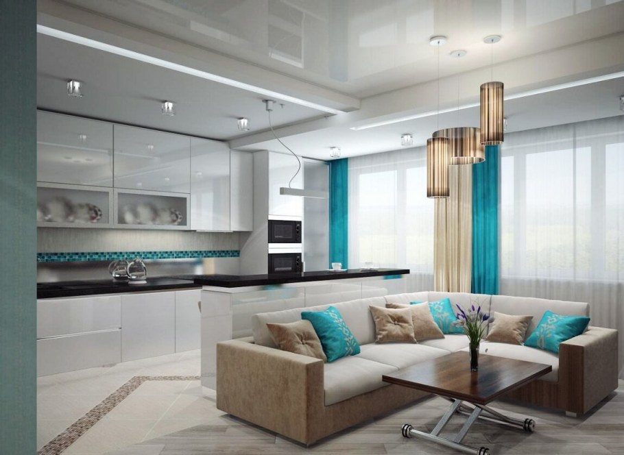 Кухня гостиная в стиле Модерн 20кв м