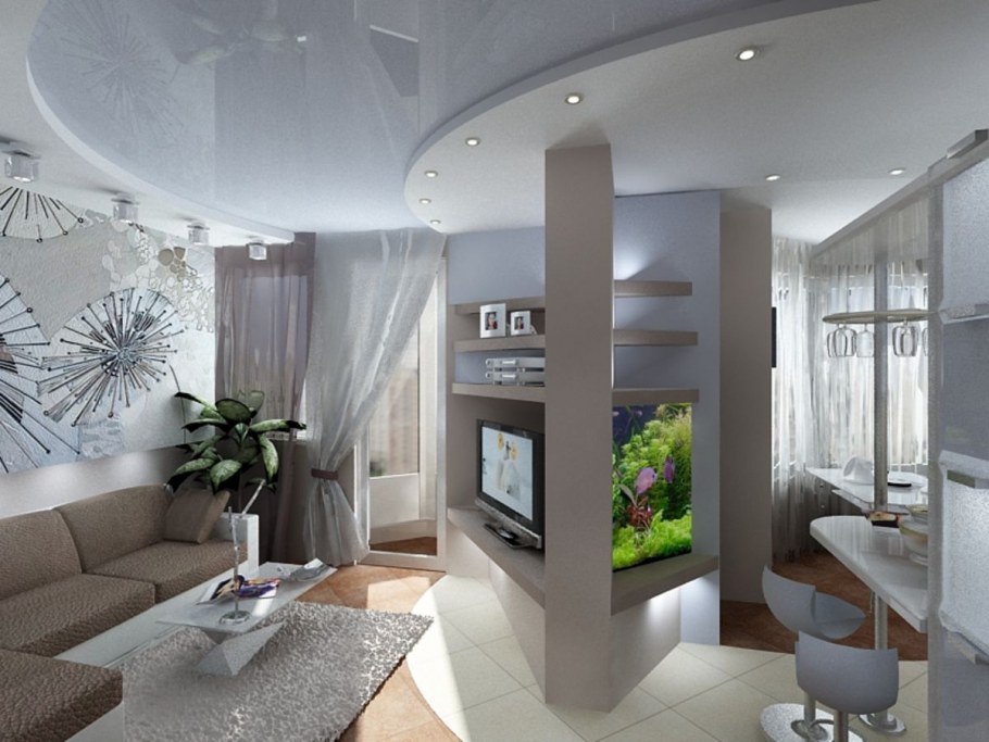 Зонирование гостинная 30кв