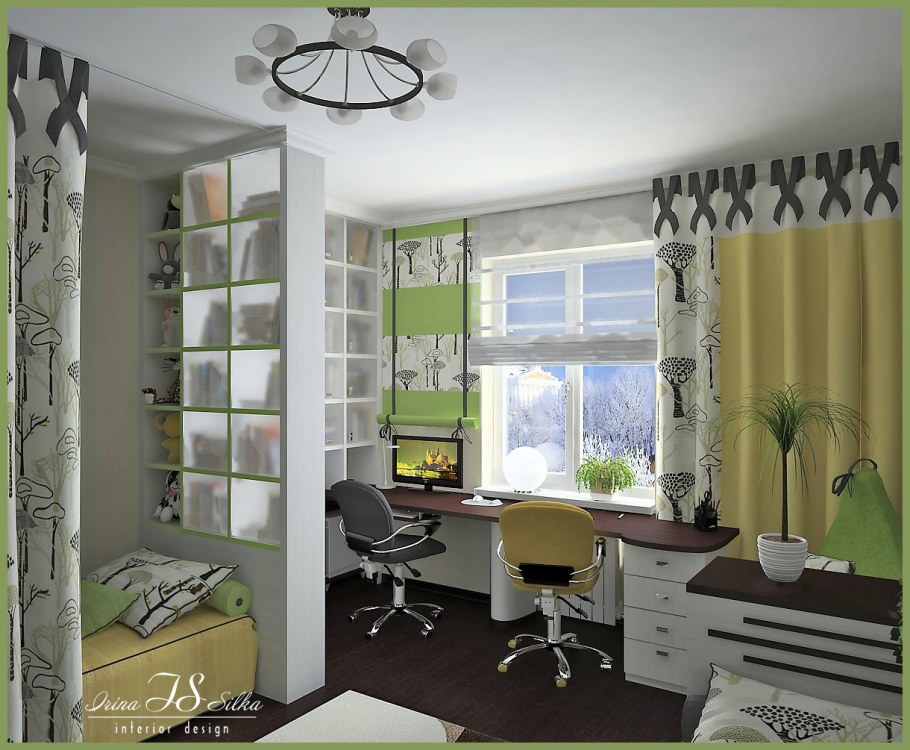 Римские шторы в интерьере детской