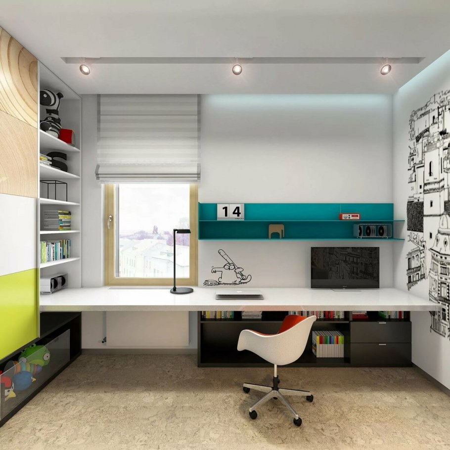 Комната подростка стол у окна