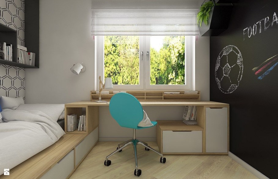 Спальня с диваном и рабочим местом