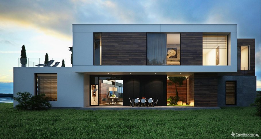 Фасады домов в стиле хайтек