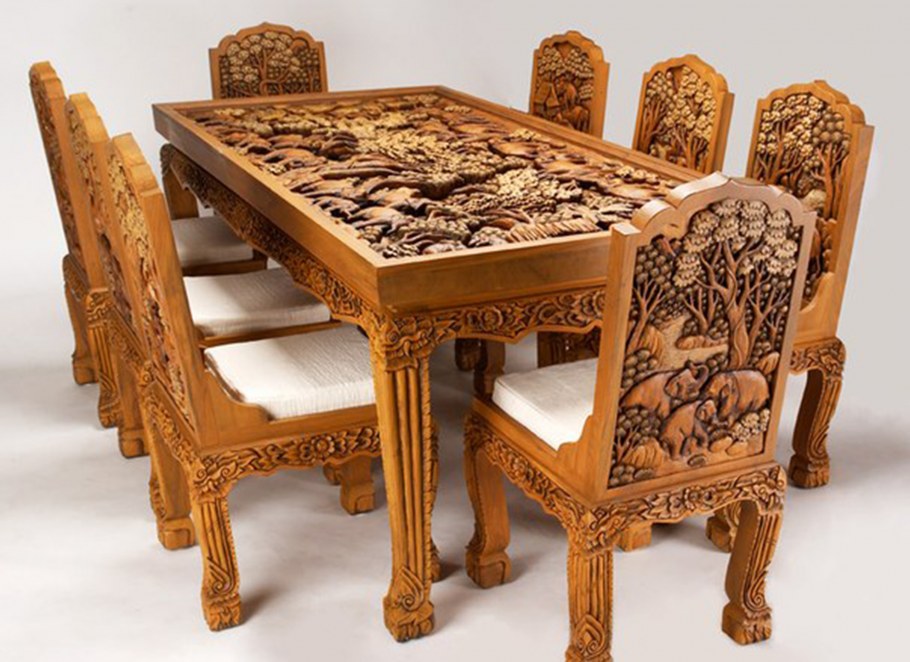Резные столы из дерева