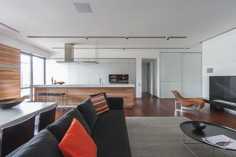 Кухня гостиная хайтек