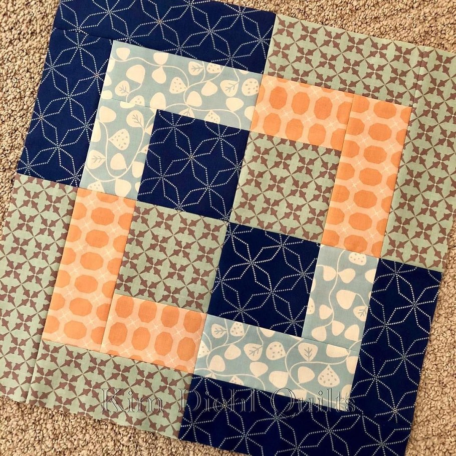 Блок квадрат в квадрате лоскутное шитье