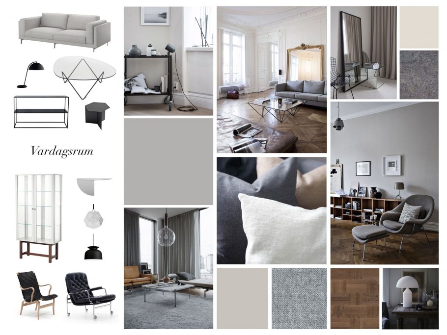 Мудборд лофт интерьера