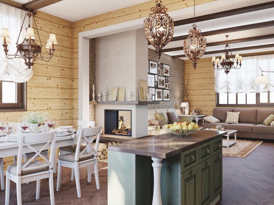 Стиль Прованс оцилиндрованное бревно