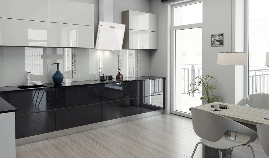 Кухня Модерн белая глянец