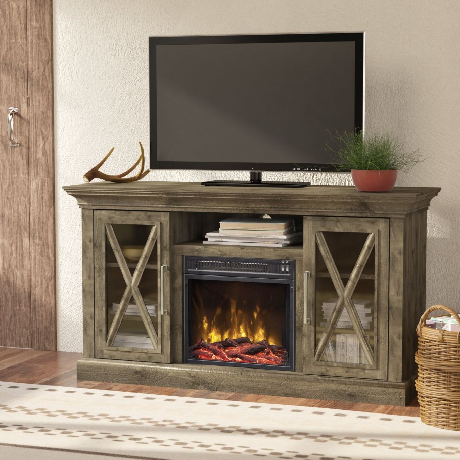 Телевизор 65 дюймов снизу камин