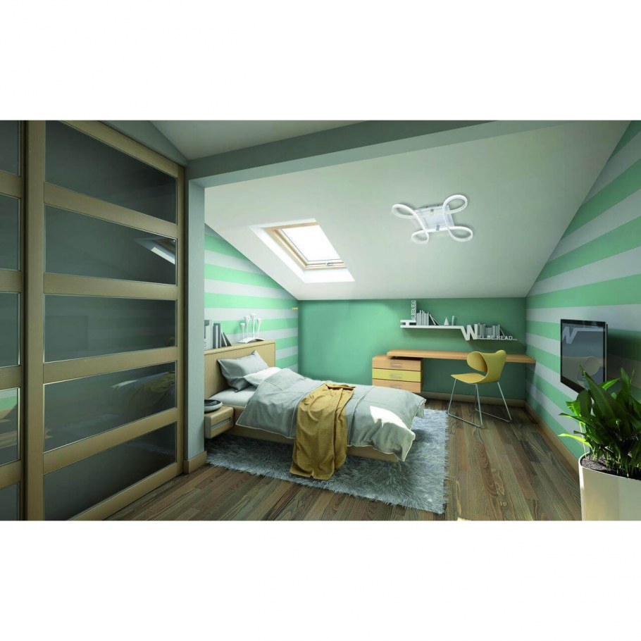 Спальня с мансардной крышей