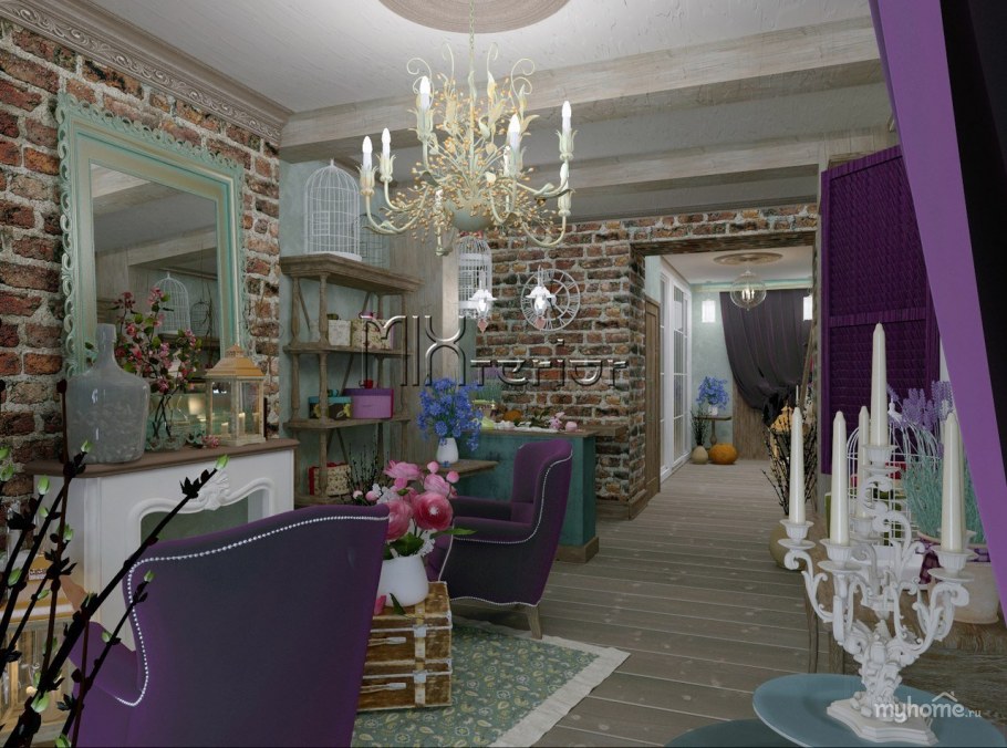 Парикмахерская в лавандовом стиле