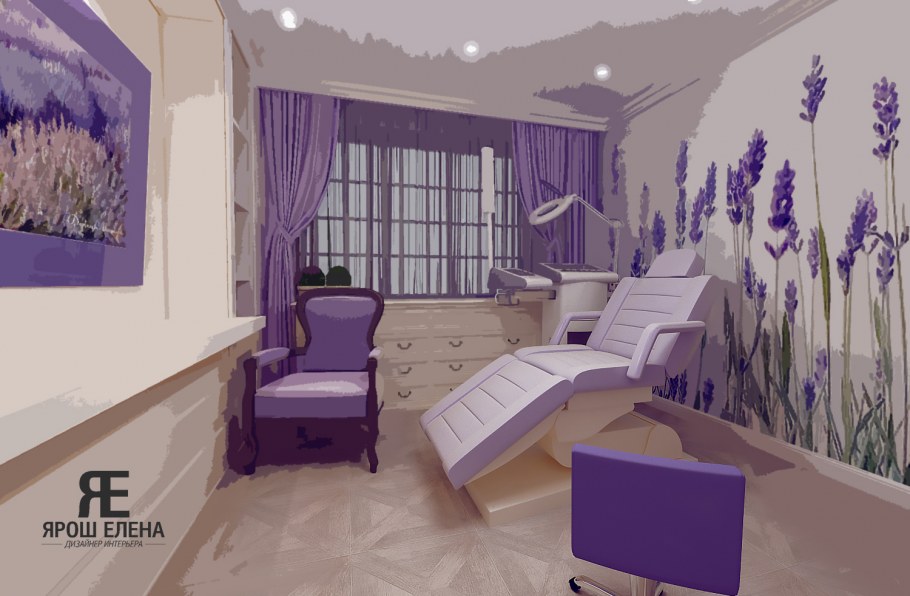 Розовый интерьер салона красоты