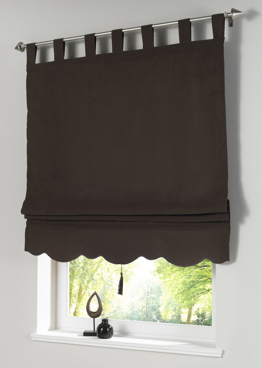 Римская штора коричневая