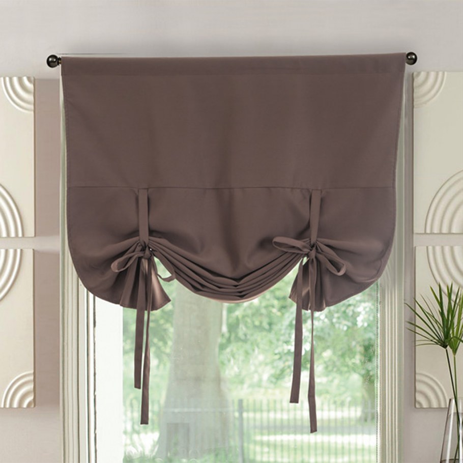 Римская штора на завязках