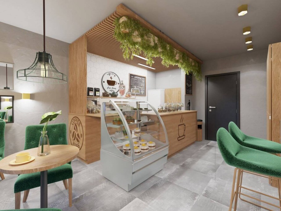 Интерьер маленького кафе