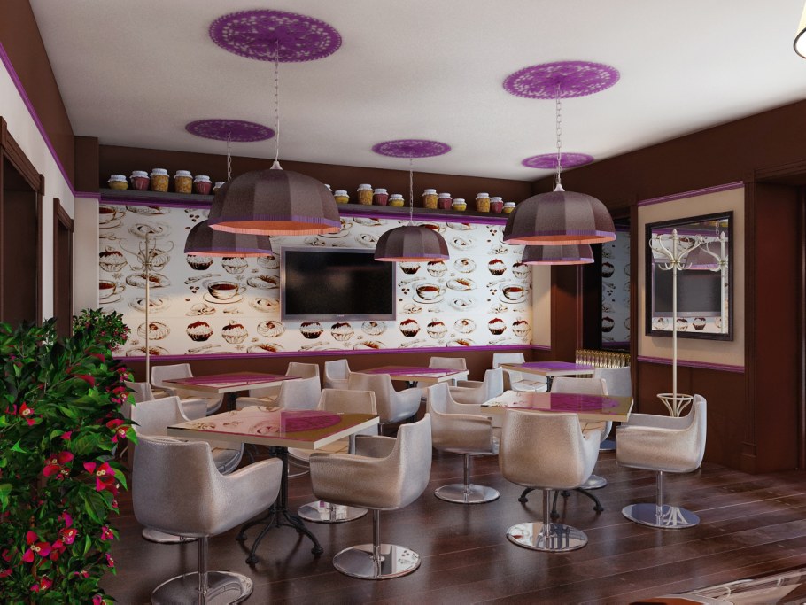 Интерьер мини кофейни в стиле лофт