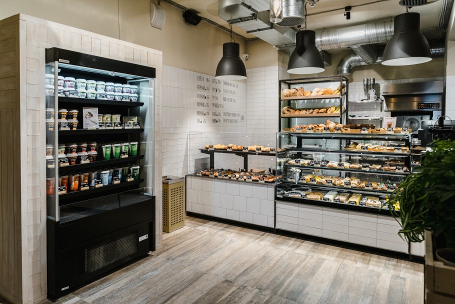 Интерьер кафе пекарни