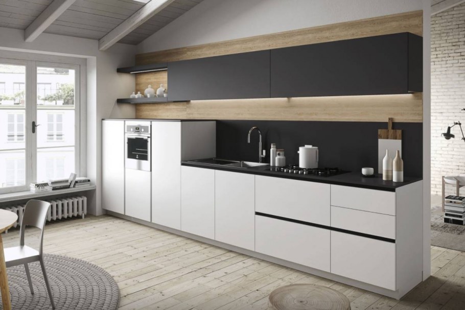 Современная кухня со шпоном