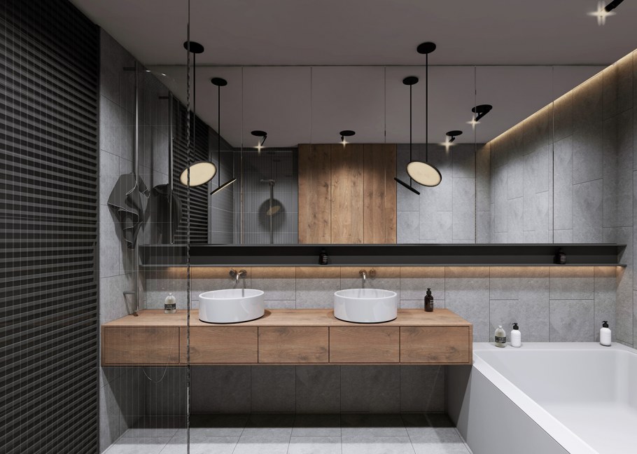 Санузел с двумя раковинами