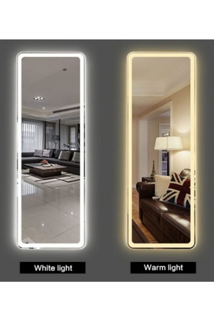 Большое зеркало с подсветкой в комнату