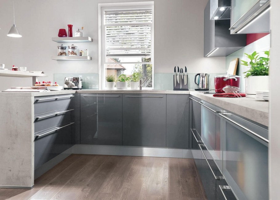 Кухня в сером цвете