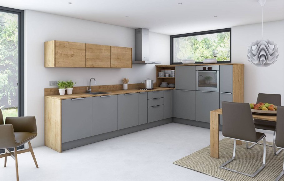 Кухня икеа белая с деревом Воксторп