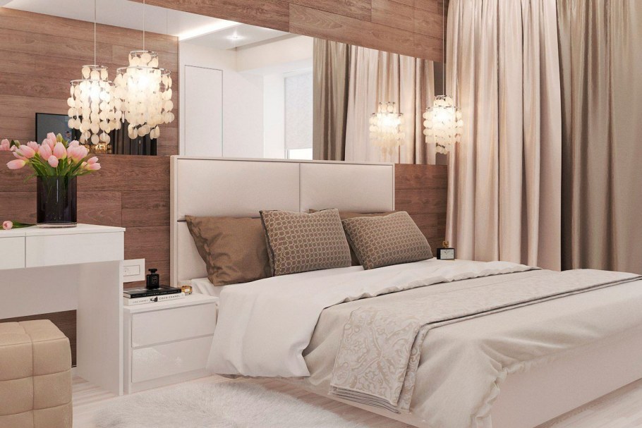 Спальня в пастельных тонах