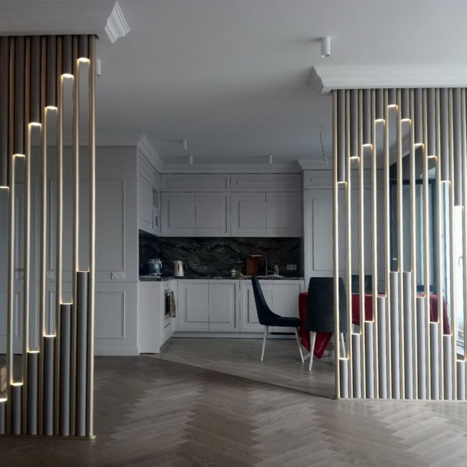 Деревянное изголовье с подсветкой