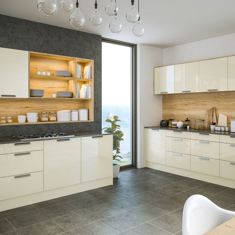 Бело бежевая кухня