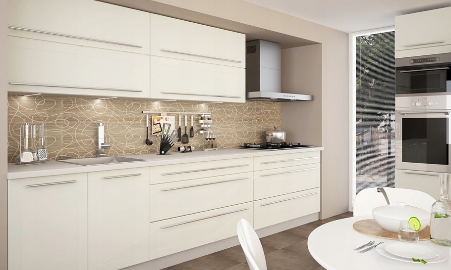 Белые матовые фасады для кухни