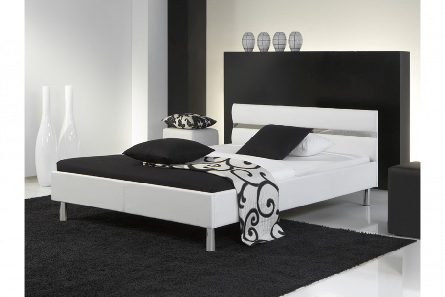 Черно белая спальня